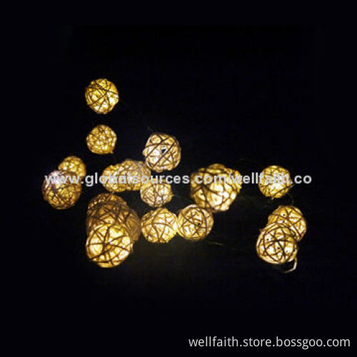 Woven ball covered string lights for flower decoration, Christmas tree decoration